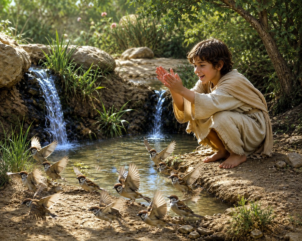 The Childhood of Jesus - Jesus and sparrows