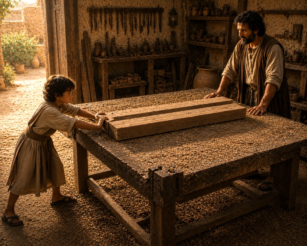 The Childhood of Jesus - Jesus and the Wood Beams