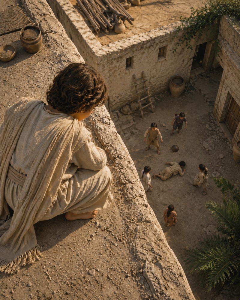The Childhood of Jesus - Child Jesus on the roof